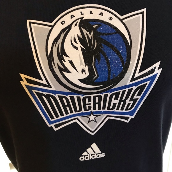 Adidas Dallas Mavericks Navy Tee T-Shirt Large VGC - Picture 2 of 4